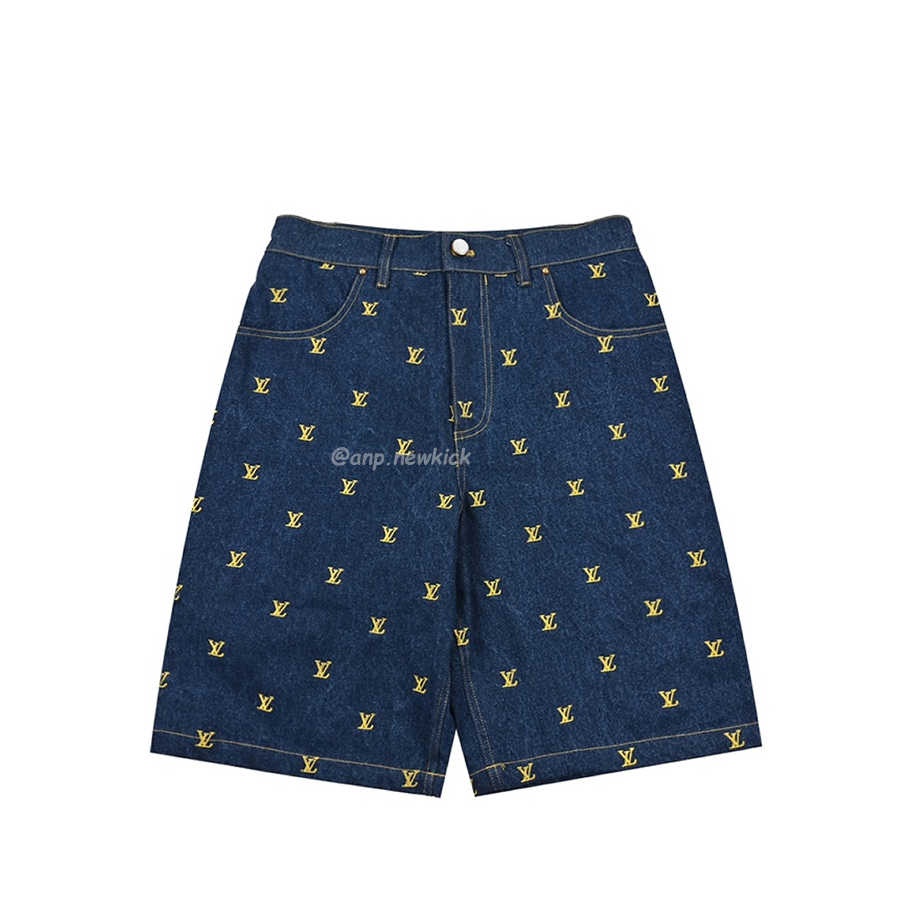 Louis Vuitton Embroidered Logo Denim Shorts (1) - newkick.cc